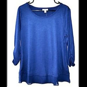 NWT*STYLE & CO*Plus Size Chiffon Hem 3/4 Top